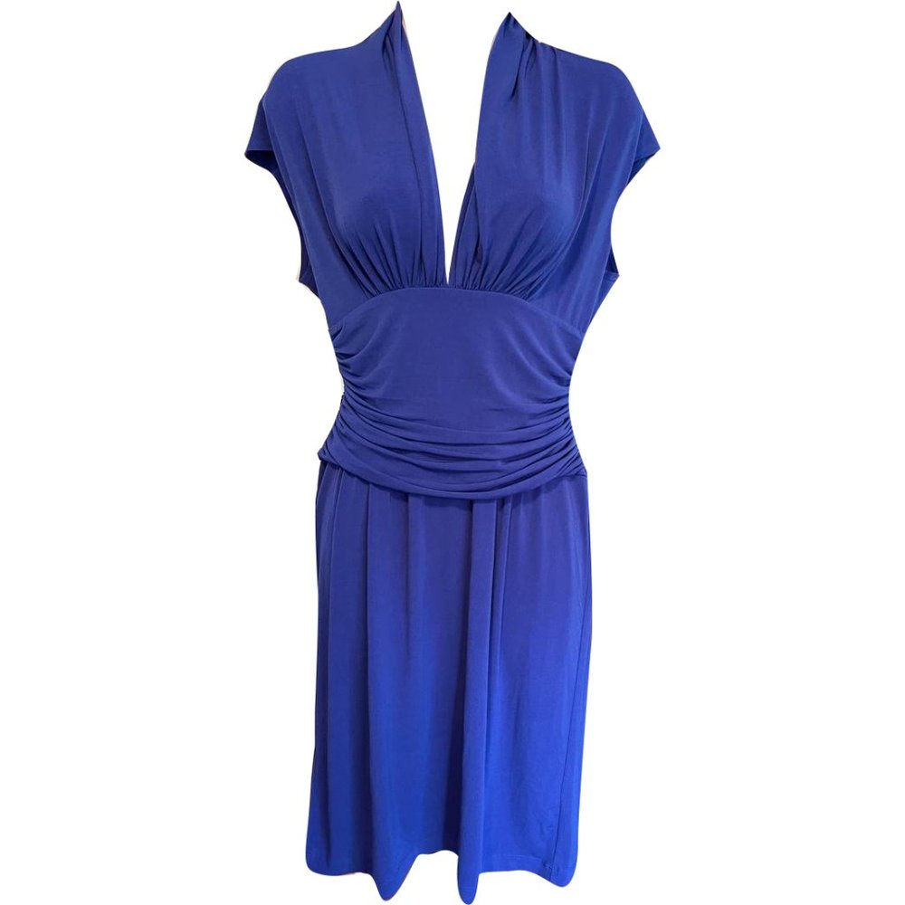 Boston Proper Party Cocktail Blue Dress, Size S, V-Neck